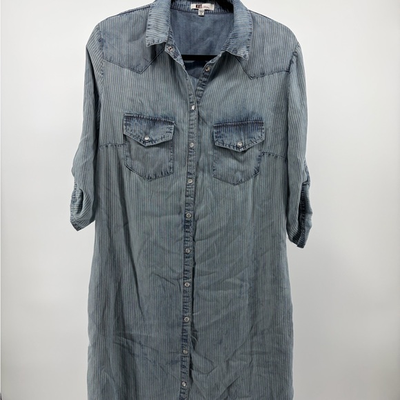 Kut from the Kloth Other - KUT from the Kloth Denim Stripe Chambray Shirt Dress Women's Size M